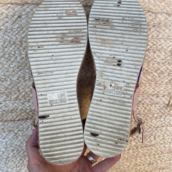 Love Moschino fun I DO pink espadrille sandals - Picture 13 of 14